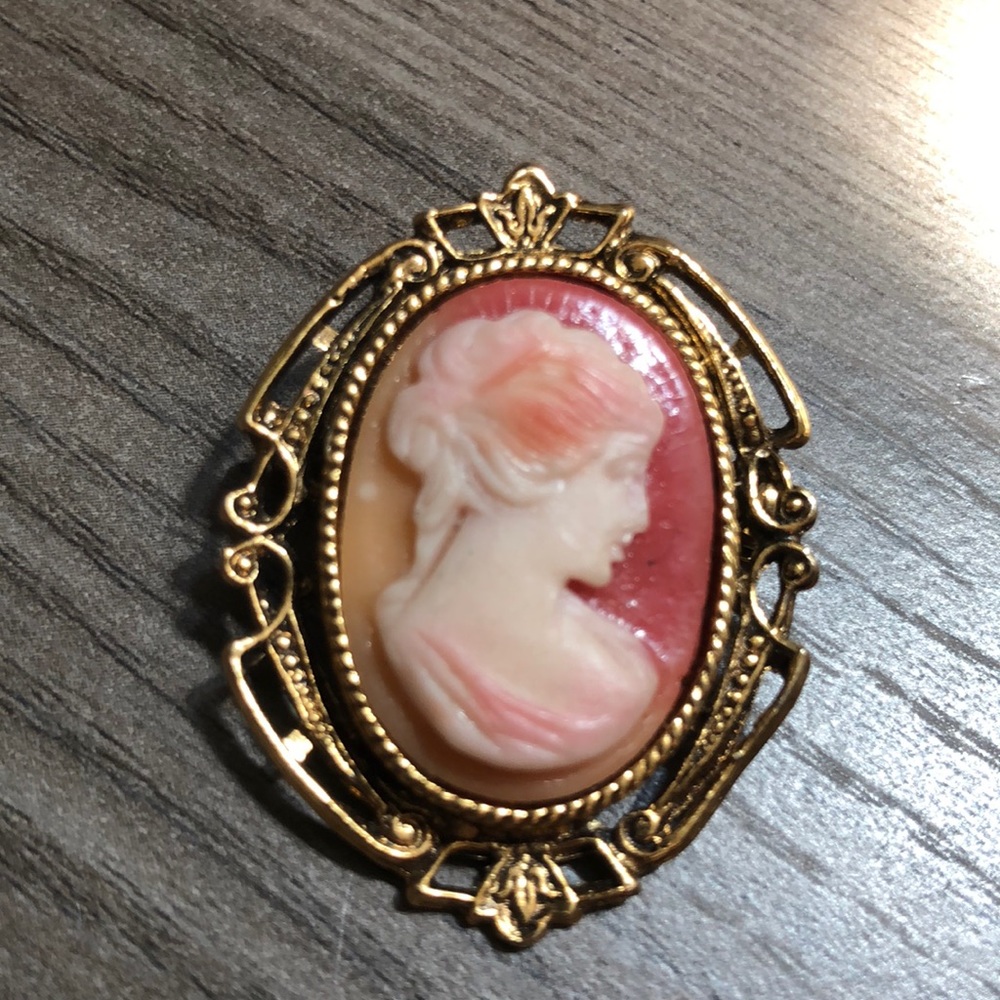 Vintage Cameo Brooch Pin